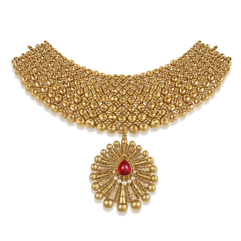 Buy Gold Choker Necklace - Best Gold Choker Set Designs Online | Azva